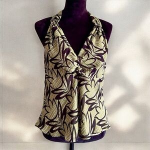 Leafy Floral Flowy Halter Top